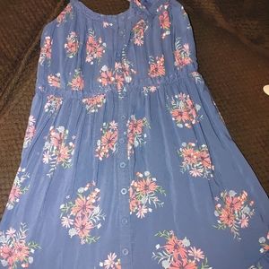 Modcloth Grey Sundress w/ Ruffle Bottom